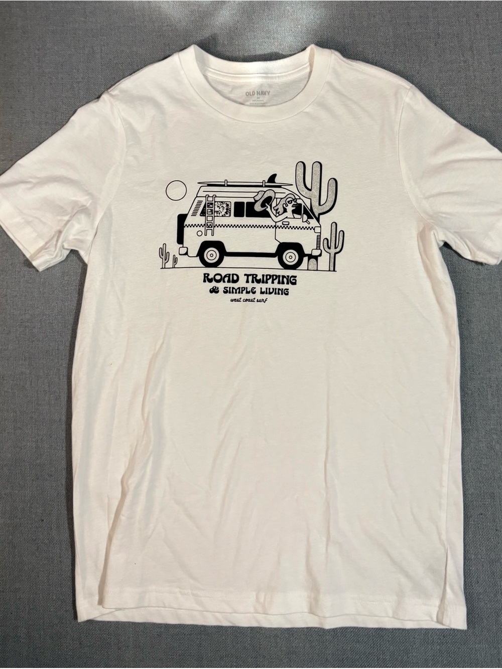 Old Navy White Tee with Gray Logo